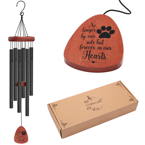 Pet Memorial Wind Chime Loss of Dog Memorial Wind Chimes Sympathy Gifts Paw Print Gift Honor and Remember Dog No Longer by Our Side but Forever in Our Hearts