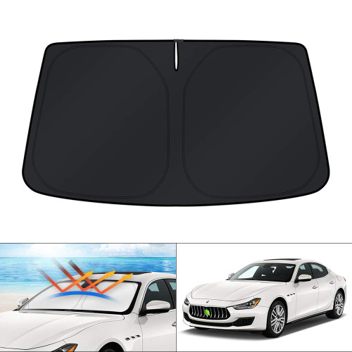 KUST Custom Fit Windshield Sun Shade for 2014-2024 Maserati Ghibli Accessories Sunshade Foldable Window Sun Visor Protector Blocks UV Rays Keep Your Car Cooler KUST Custom Fit Windshield Sun Shade for 2014-2024 Maserati Ghibli Accessories Sunshade Foldable Window Sun Visor Protector Blocks UV Rays Keep Your Car Cooler