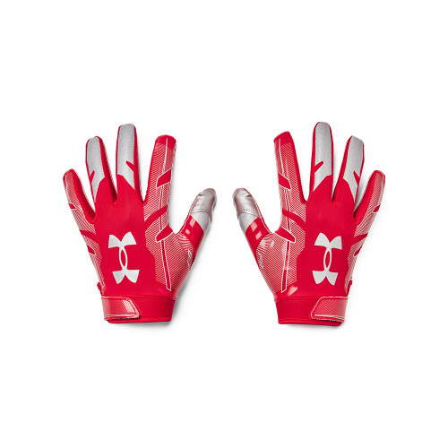 Under Armour Men's F8 Football Gloves , (600) / Red / Metallic Silver , Large