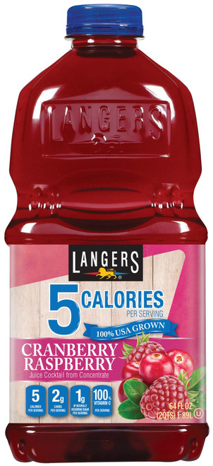 Langers 5 Juice Cocktail, Cranberry Raspberry, 64 Ounce (Pack of 8)