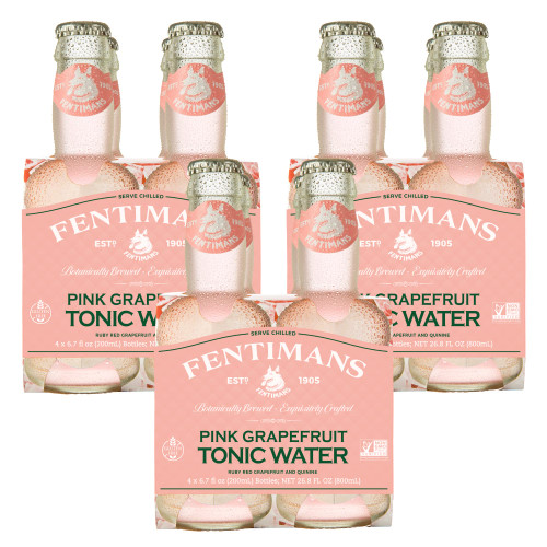 Fentimans Pink Grapefruit Tonic Water - Grapefruit Sparkling Water, All Natural, Botanically Brewed, No Artificial Flavors, Preservatives or Sweeteners - 6.7 Fl Oz, Pack of 12