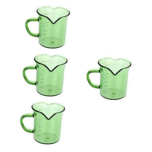 MAGICLULU 4pcs Double Mouth Milk Cup Measuring Cup Coffee Liquid Measuring Measure Jugs Measuring Cups Ml Espresso Pouring Cup Double Spout Espresso Cup Glass Mini Milk Jug Mother
