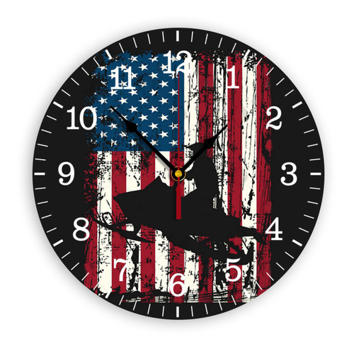 Vcjta Wall Clocks Snowmobiling Winter Snowmobile Rider Classic Silent Alarm Clock for Living Room Bedroom Kitchen Office Classroom School Decor 12inch