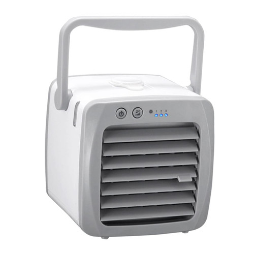 CAXUSD 1pc Mini Air Cooler Conditioning Fan Portable Air Conditioner Usb Table Fan Personal Air Cooler Cooling Vent Fan Portable Air Cooler Plastic Office Cooling Fan Chargeable White