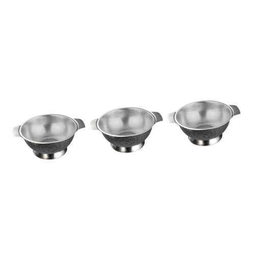 DECHOUS 3pcs Rice Basin Drain Basket Fine Mesh Strainer Stainless Steel Rice Washing Bowl Strainer Bowl Vegetable Washer Fine Mesh Colander Drain Bowls Dish Basin Draining Bowl
