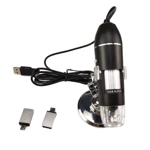 Microscope Accessories kit Slide Preparation camer 1600X 2MP 8 LED Adjustable Digital Microscope Type USB C Micro USB Magnifier Electronic Microscope Accessories (Magnification : 500x)