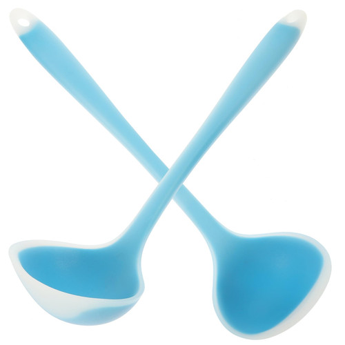 Ciieeo 8 Pcs Silicone Spoon Serving Soups Spoon Water Ladle Kitchen Ladle Portioning Ladle Gravy Soup Spoon Silicone Gravy Ladle Ladles for Cooking Long Spoon Long Handle