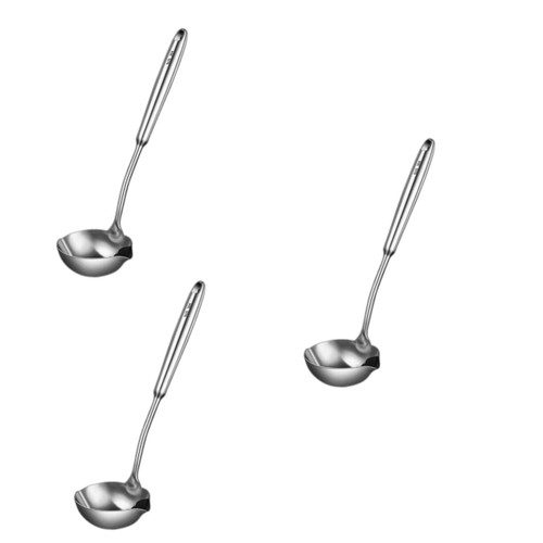 3pcs Stainless Steel Grease Spoon Oil Separator Spoon Oil Filter Spoon Oil- Separated Spoon Oil Strainer Spoon Oil Colander Spoon Oil Soup Separator Spoon Hot Pot Oil Leaker