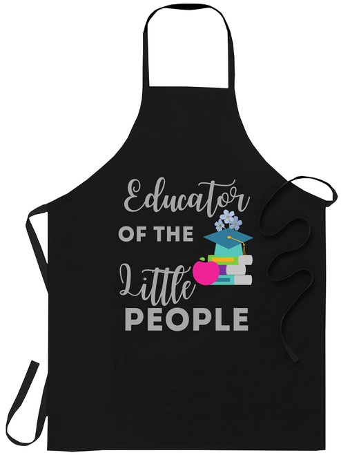 xPuffer Teacher Black Apron Kitchen - I teach little people funny pre-school - teacher class Cooking Aprons Kitchen Decor -