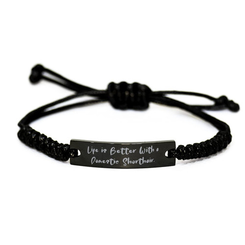Take Thai Real Origin Love Domestic Shorthair Cat Gifts, Life is Better with a Domestic Shorthair., Domestic Shorthair Cat Black Rope Bracelet from Friends Take Thai Real Origin Love Domestic Shorthair Cat Gifts, Life is Better with a Domestic Shorthair., Domestic Shorthair Cat Black Rope Bracelet from Friends