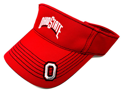 OC Sports Ohio State Buckeyes Visor Hat Embroidered MVP Adjustable Red Cap