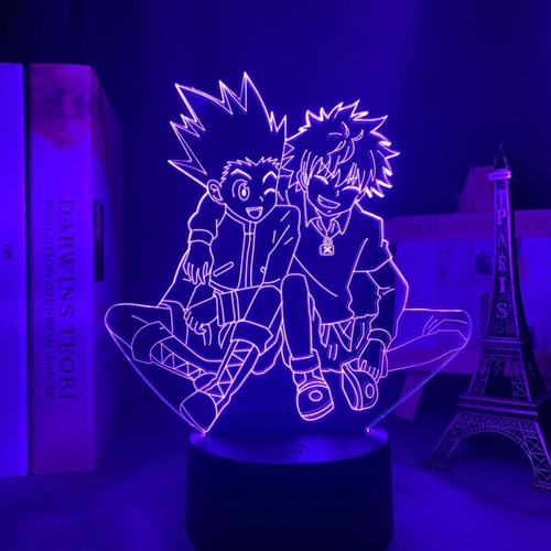 ItoNC Acrylic 3D Lamp Anime Hunter X Hunter Killua and Gon for Bedroom Decor Nightlight Birthday Gift LED Night Light Manga Hxh Killua -16 Colors with Remote