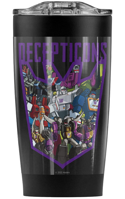 Logovision Transformers Decepticon Collage Stainless Steel Tumbler 20 oz Coffee Travel Mug/Cup, Vacuum Insulated & Double Wall with Leakproof Sliding Lid | Great for Hot Drinks and Cold Beverages