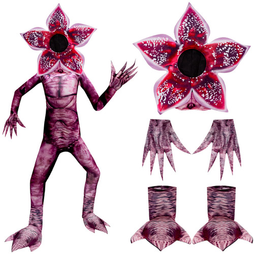 Kitimi Costume for Kids, Halloween Scary Cosplay, Flower Monster Costume for Kids, Jumpsuit Dress Up Best Halloween Gifts for Kids?140CM?