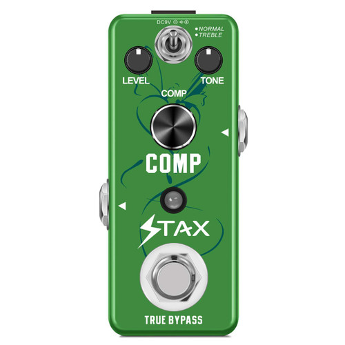Stax Compressor Guitar Bass Pedal Ultimate Compression Effects Pedal Combined with 2 Modes for Electric Guitar Mini Size True Bypass