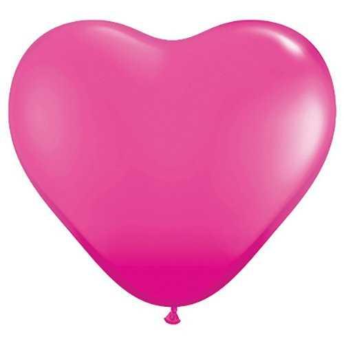 Qualatex Latex Balloons 78335-Q Hearts - Wild Berry, 11", Pink