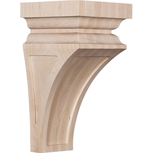 Ekena Millwork CORW06X06X12NERW Wood Corbel, 6"W x 6 3/4"D x 12"H, Rubberwood