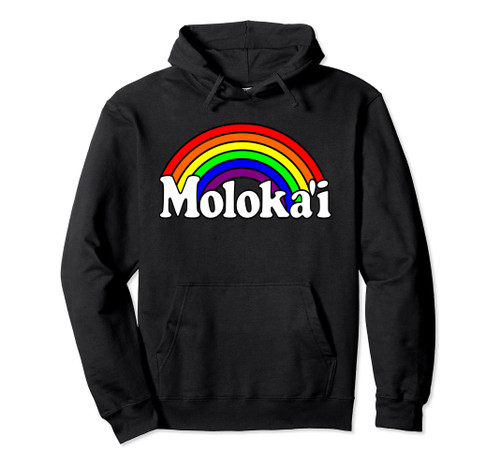 MOLOKAI MOLOKA'I HAWAII RAINBOW HAWAIIAN ISLANDS PRIDE Pullover Hoodie