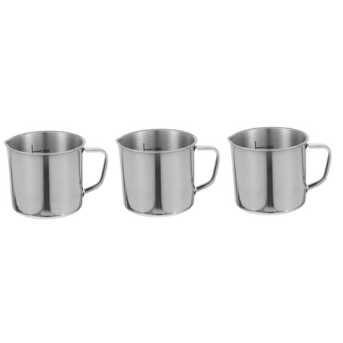 SOLUSTRE 3pcs Laboratory Beaker Kitchen Measuring Cup Expresso Coffee Cup Laboratory Measuring Cup Graduated Measuring Cup Glass Beakers Flour Containers Tool Stainless Steel Scale