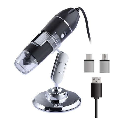 Microscope Accessories Kit for Adult 500X/1000X/1600X Portable Handheld Digital Microscope 3 in 1 USB Type-C Micro Interface Electron Microscopes Accessory (Color : 1600X)
