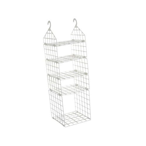 ABOOFAN Collapsible Clothes Rack Storage Shelves Closet Organizers and Storage Collapsible Garment Rack Locker Shelf Coat Hangers Hanging Closet Shelf Clothing White Foldable