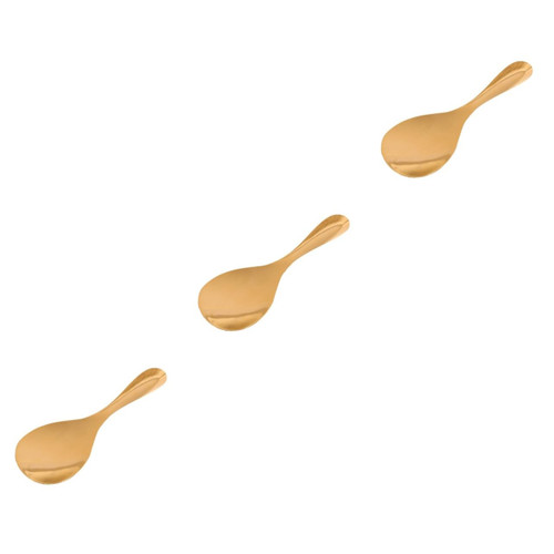 BESTOYARD 3pcs Rice Spoon Standing Rice Paddle Durable Multipurpose Scoop Sturdy Rice Scoop Soups Spoons Sauce Ladle Non-stick Rice Shovel Ramen Spoons Thicken Brass Big Spoon