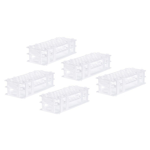 MECCANIXITY Plastic Test Tube Rack Holder 60 Holes 3 Layers Lab Detachable Tube Holder White for 16mm Test Tubes, Pack of 5