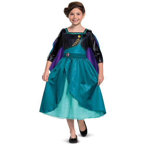 Disguise Disney Frozen 2 Anna Costume for Girls, Classic Dress and Cape Outfit, Toddler Size Small (2T), Child XX Small, Teal & Black Disguise Disney Frozen 2 Anna Costume for Girls, Classic Dress and Cape Outfit, Toddler Size Small (2T), Child XX Small, Teal & Black