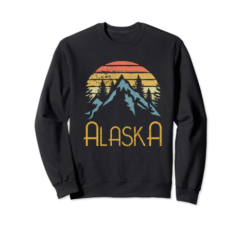 Vintage AK, Alaska Mountains Outdoor Adventure Sweat Shirt