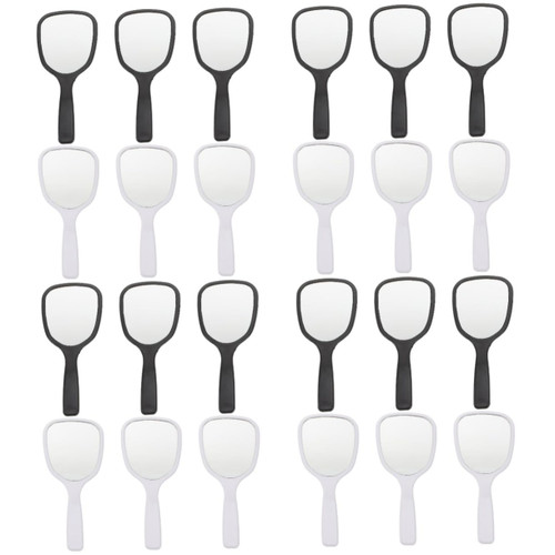 Mipcase 24 Pcs Handheld Vanity Mirror Handheld Mirror Desk Round Mirror Compact Pocket Square Mirror Makeup Small Vintage Hand Held Travel Accessories Aluminum Mirror Cosmetic