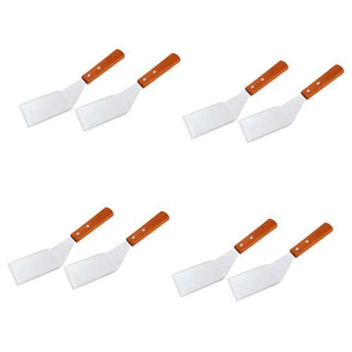 Zerodeko 8 Pcs Pizza Spatula Nonstick Spatulas Multipurpose Cooking Spatula Kitchen Food Shovel Baking Spatula Kitchen Turner Spatula Cake Scraper Griddle Cakes Stainless Steel Steak Wooden