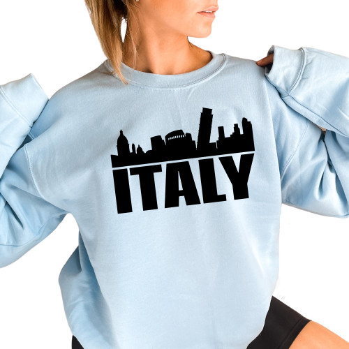 Italy Skyline Hoodie, Road Trip Crew Sweatshirt, Italy Family Vacation Sweatshirt, Unisex Crewneck Sweatshirt for Vacation Lover, Italy Souvenir Gift, S3602