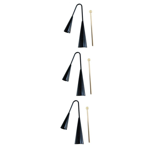 SAFIGLE 3pcs Samba Percussion Instrument Agogo Double Bell Agogo Bell with Wooden Stick Kid Toys Early Education Musical Toy Cowbell Beater Stick Percussion Agogo Puzzle Beat Stick Child