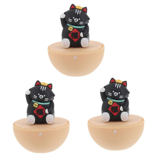 NOLITOY 3pcs Time Manager Statue Food Timer Baking Timer Egg Timer Kitchen Alarm Timer Cat Timer Kitchen Timer Clock Time Management Tool Student Mechanical Baking Tools