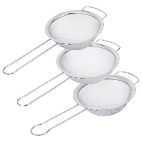 Cabilock 6 Pcs Stainless Steel Colander Flour Sifter Handheld Sifter Mesh Strainer Filter Food Strainer Colander Tortellini Pasta Flour Strainer Baking Sifting Tools Broadside Flour Sieve