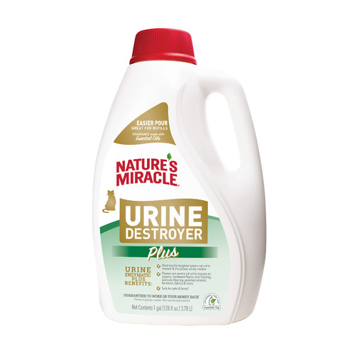 Nature's Miracle Urine Destroyer Plus for Cats, Enzymatic Formula for Severe Cat Urine Stains, 1 Gal