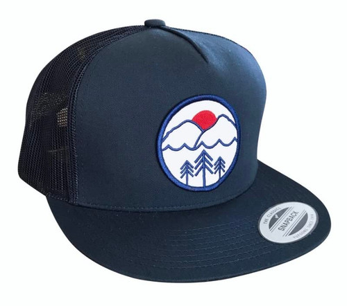 Pacific Northwest unisex adult trucker hat - Great Northwest adjustable cap - PNW snap back hat (All Navy, Flat Brim)