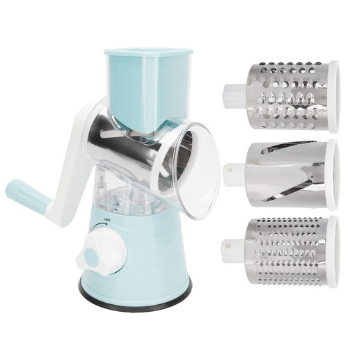 Manual Rotary Grater, Vegetable Grater Slicer, Hand Cranking Rotation Vegetable Grater Cutter Cheese Shredder with 3 Types of Blades, Vegetable Slicing Tool for Fruit Vegetable Nut Manual Rotary Grater, Vegetable Grater Slicer, Hand Cranking Rotation Vegetable Grater Cutter Cheese Shredder with 3 Types of Blades, Vegetable Slicing Tool for Fruit Vegetable Nut