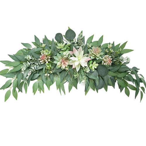 Mixed Faux Silver Dollar Eucalyptus Artificial Willow Vines Twigs Leaves Garland String Wedding Arch Swag Backdrop Garland Doorways Greenery Garland Table Runner Garland Indoor
