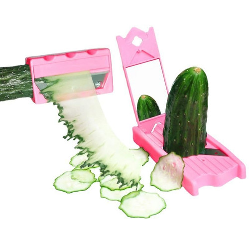 Easy Carrot Cucumber Spiral Curler Sharpener Crinkle Cutter Stainless Steel Carrot Flower Salad Decorating Maker Peeler for Fruits and Vegetable, Mini Funnel Spiral Slicer with Mirror Gadget/538