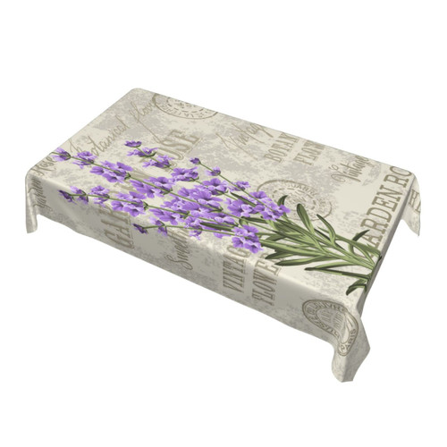 Rectangle Tablecloth Lavender-Elegant-Vintage 60 X 90 Inch Washable Polyester Table Cloth Table Cover for Dining Table Camping