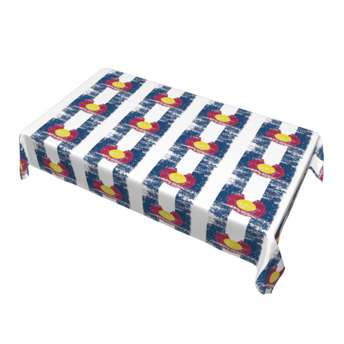 Rectangle Tablecloth Vintage-Colorado-State-Flag 60 X 90 Inch Washable Polyester Table Cloth Table Cover for Dining Table Camping