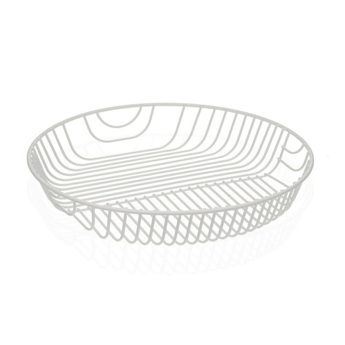 Versa Fruit Bowl White Metal Steel 30 x 4.8 x 30 cm