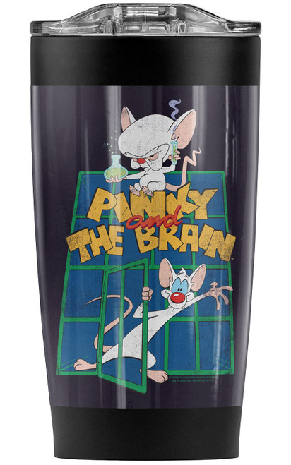 Logovision Pinky and the Brain Ol' Standard Stainless Steel Tumbler 20 oz Coffee Travel Mug/Cup, Vacuum Insulated & Double Wall with Leakproof Sliding Lid | Great for Hot Drinks and Cold Beverages