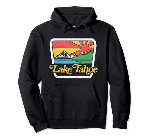 Retro Lake Tahoe Vintage Mountains Nature Sun Hoodie