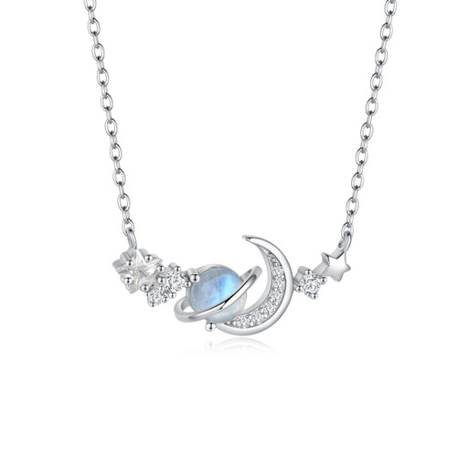 Angol Moonstone Necklace 925 Sterling Silver Moon Star Planet Necklace for Women Crescent Moon Necklace Moonstone Jewelry Birthday Gifts for Women Girls Angol Moonstone Necklace 925 Sterling Silver Moon Star Planet Necklace for Women Crescent Moon Necklace Moonstone Jewelry Birthday Gifts for Women Girls