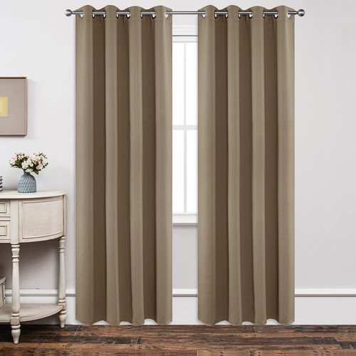 Joydeco Blackout Curtains 84 Inch Length 2 Panels Set, Thermal Insulated Long Curtains& Drapes 2 Burg, Room Darkening Grommet Curtains for Living Room Bedroom Window (W52 x L84 Inch, Khaki) Joydeco Blackout Curtains 84 Inch Length 2 Panels Set, Thermal Insulated Long Curtains& Drapes 2 Burg, Room Darkening Grommet Curtains for Living Room Bedroom Window (W52 x L84 Inch, Khaki)