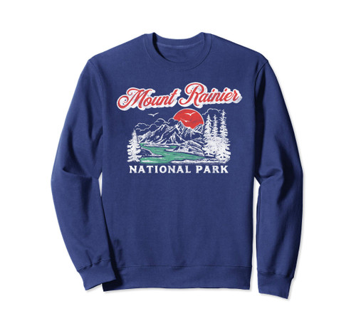 Mount Rainier National Park Retro 80's Mountains Graphic Sweatshirt