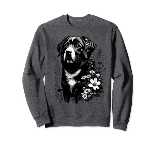 Cute Bernese Mountain Dog with Flowers Sweatshirt