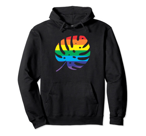 LGBTQ Rainbow Monstera Leaf Plants Cute Gay Pride LGBT Pullover Hoodie